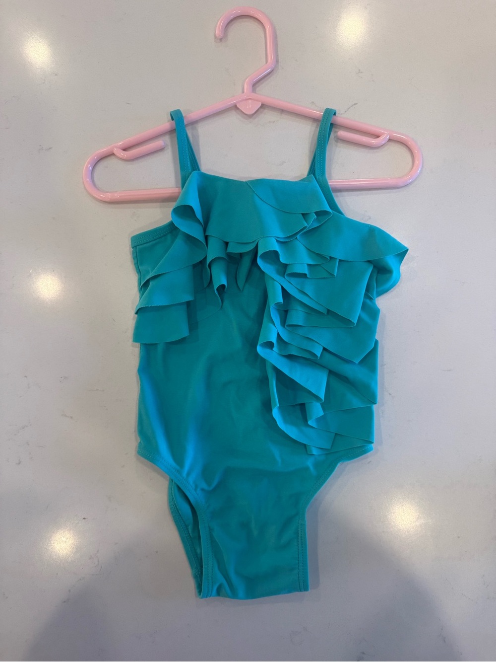 Old Navy Teal Ruffle One-Piece Swimsuit